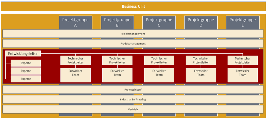 Entwicklungsorganisation in der Business Unit
