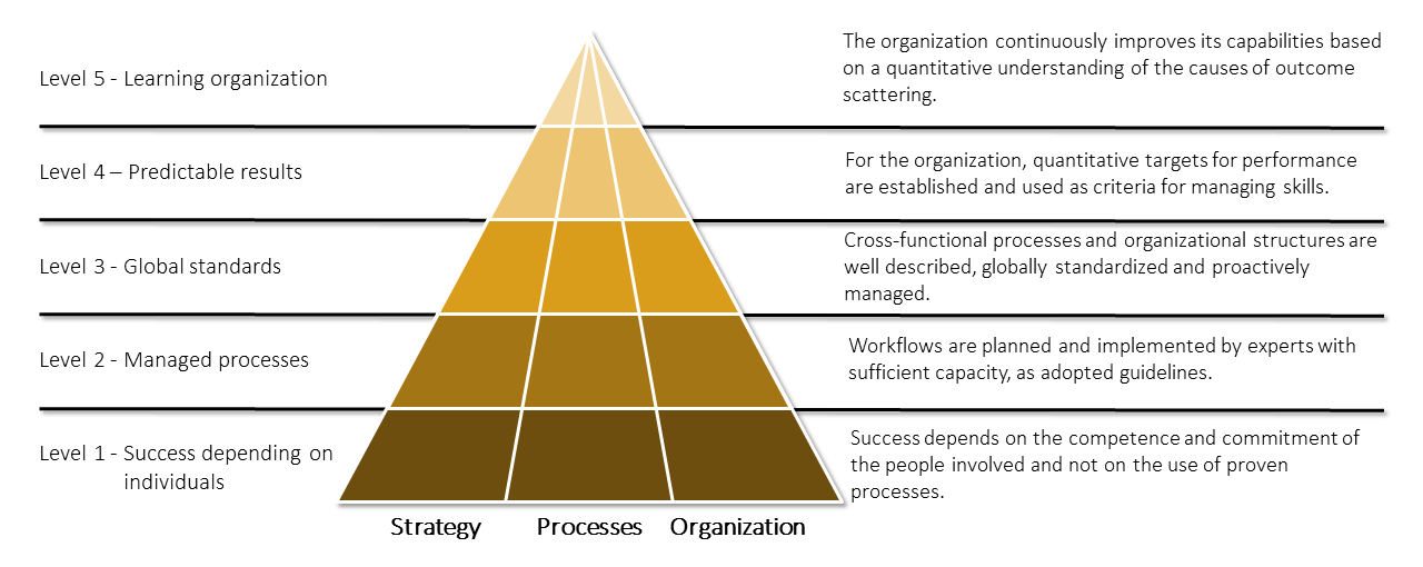 The maturity model - CO Improve has developed its own maturity model for the Smart Development Assessment.